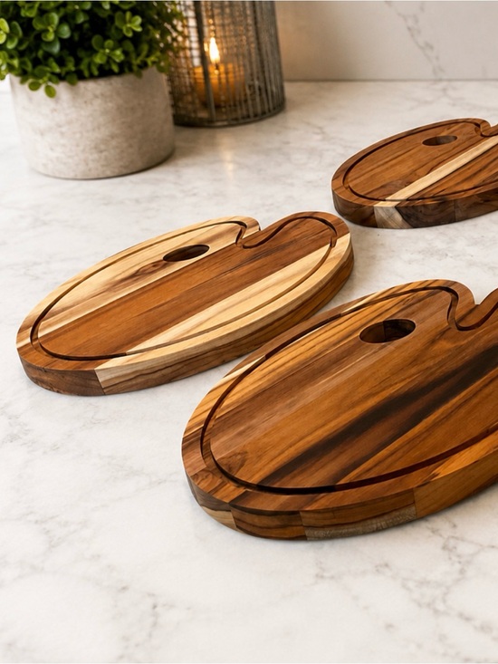 Other - Wooden Oval Charcuterie & Cutting Board Set - Natural Mixed Wood